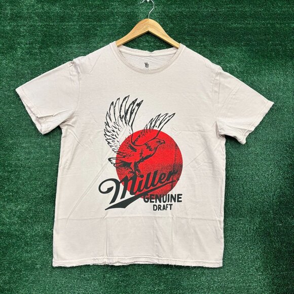 Miller High Life beige T-Shirt Size Large - Picture 1 of 4
